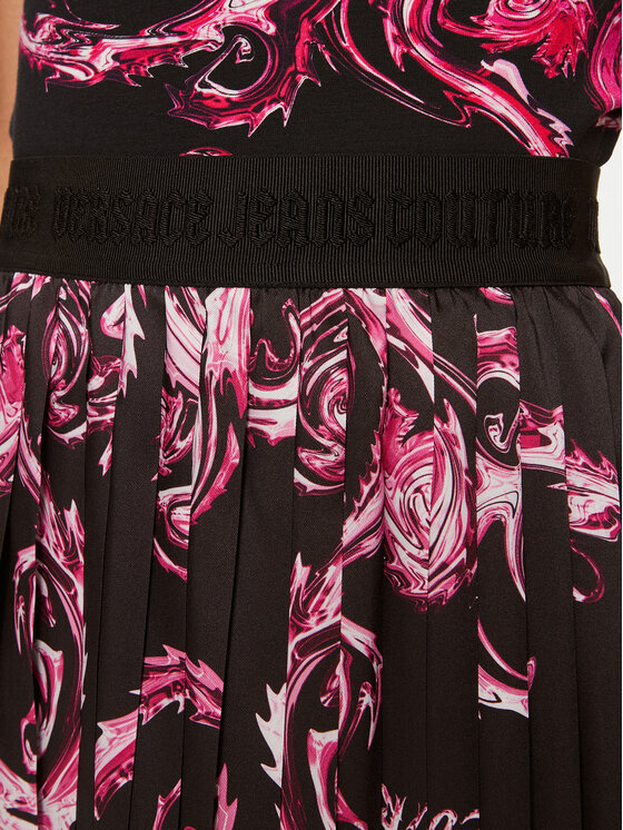 Versace Jeans Couture Versace Jeans Couture Fustă plisată 77HAE8A5 Negru Regular Fit