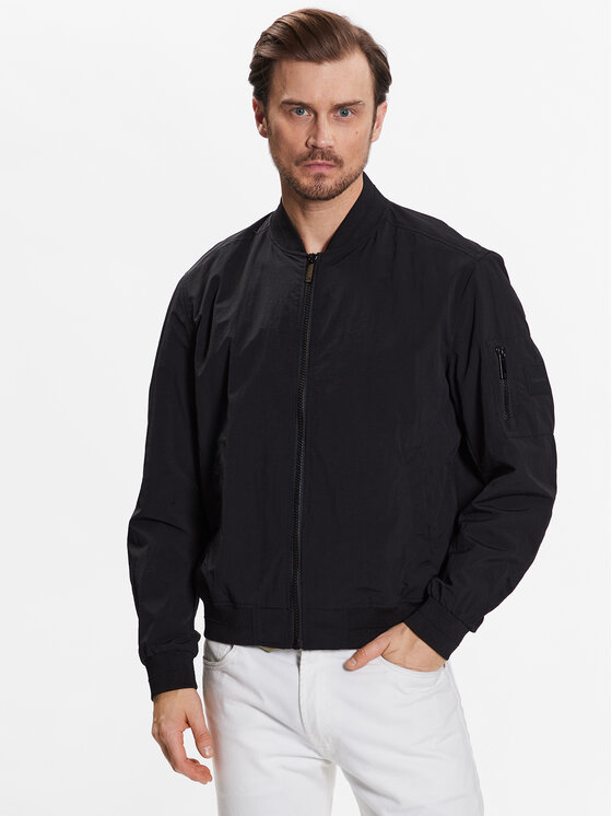 Calvin Klein Bomber Jakna Matt Crinkle Hero Bomber K10K111021 Črna Regular Fit