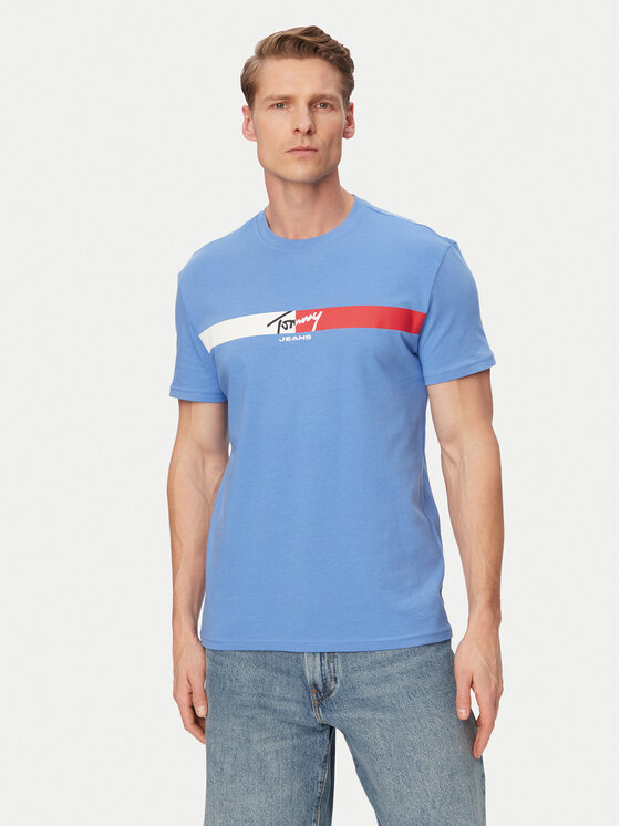 Tommy Jeans Tricou DM0DM22539 Albastru Regular Fit