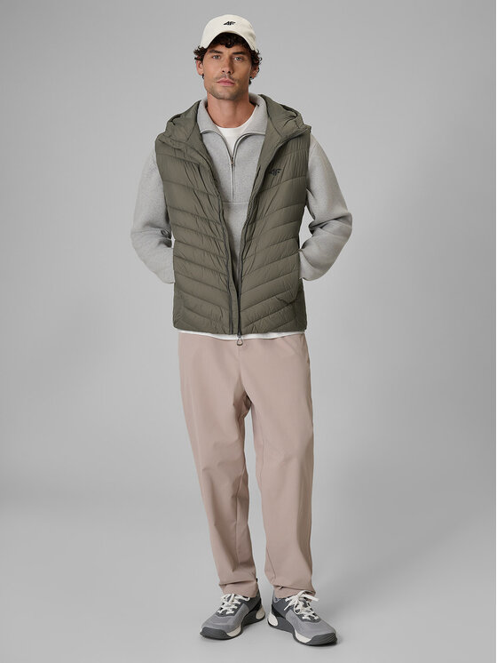 4F 4F Kamizelka BASIC+ Khaki Regular Fit
