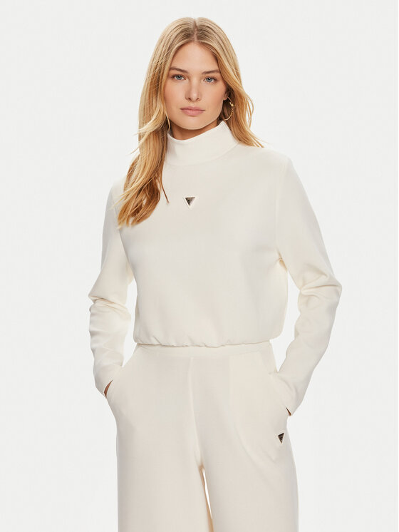 Guess Mikina Olympe V4YQ05 KCAY2 Béžová Regular Fit
