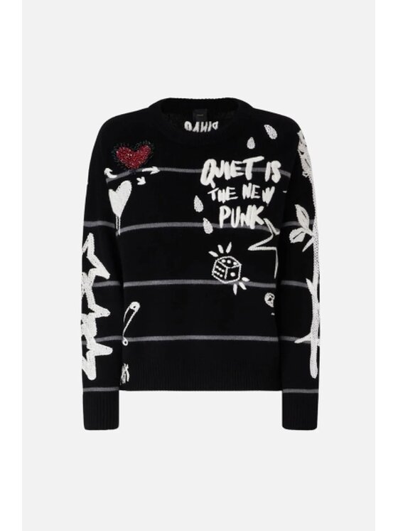 PINKO PINKO Sweter Nuova Andros Czarny Regular Fit