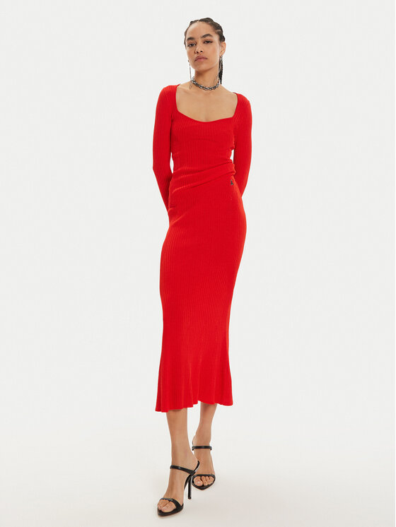 Patrizia Pepe Patrizia Pepe Spódnica midi 8G0423/K9J5-R835 Czerwony Regular Fit