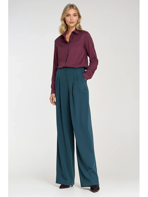 NIFE NIFE Dámské kalhoty SD122 Zelená Wide Leg