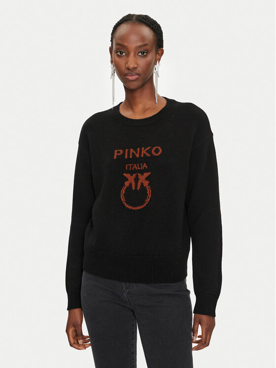 PINKO Pinko Džemper Logo 100414 Y7Z4 Crna Regular Fit