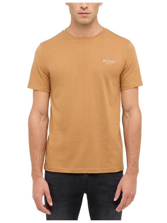 Mustang Mustang T-Shirt Style Austin Brązowy Regular Fit