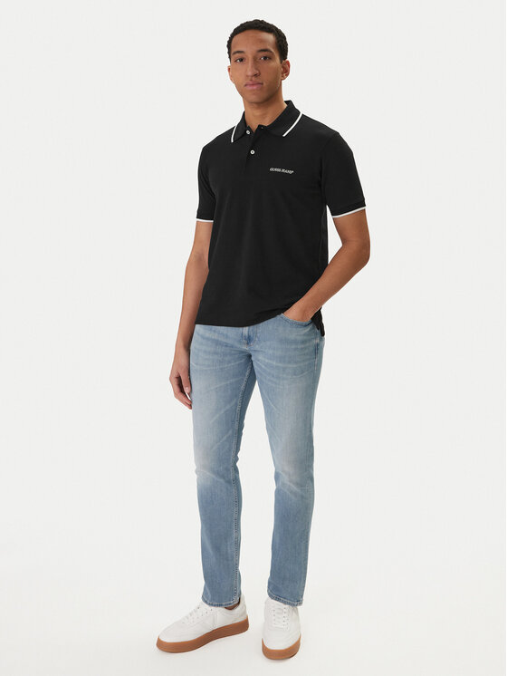 Guess Jeans Guess Jeans Polokošeľa M6RP24 KCJV1 Čierna Regular Fit