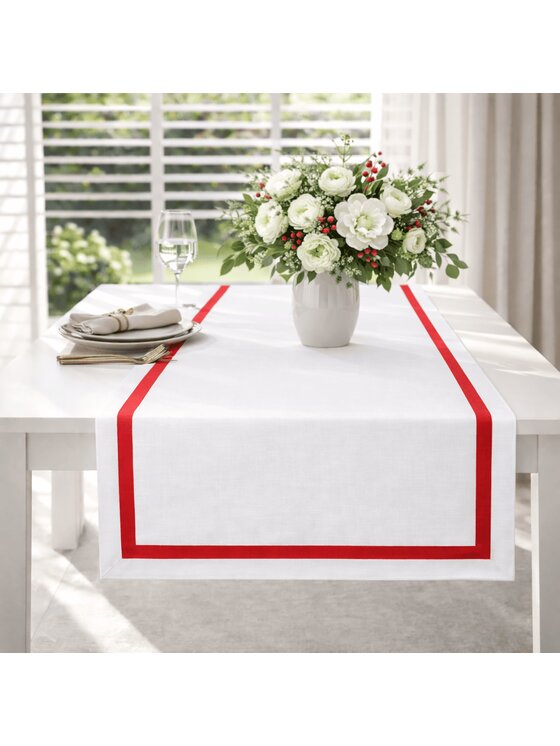 Roseberry Home Roseberry Home Bieżnik Red Stripes Czerwony