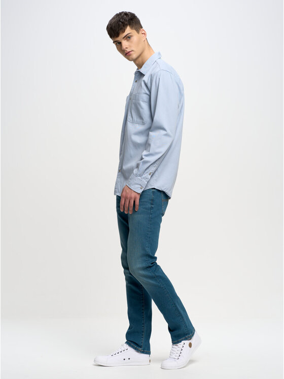 BIG STAR BIG STAR Koszula GOWIS_401_140 Niebieski Basic Fit