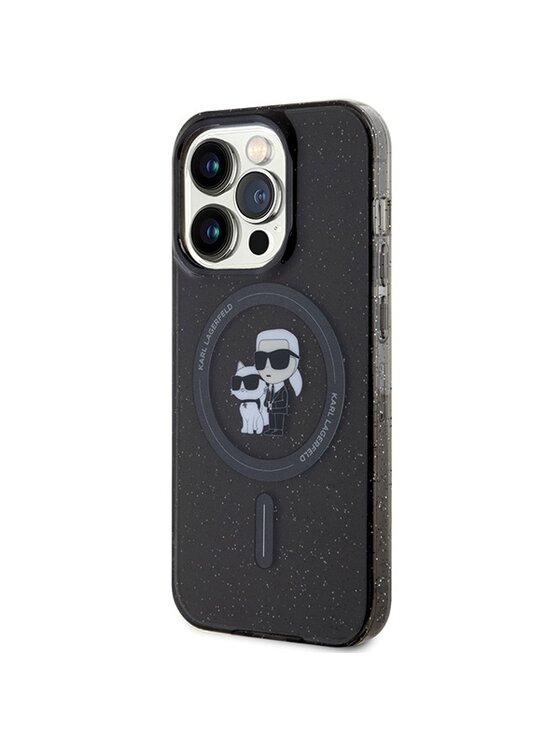 KARL LAGERFELD KARL LAGERFELD Etui na telefon Choupette Glitter MagSafe Czarny