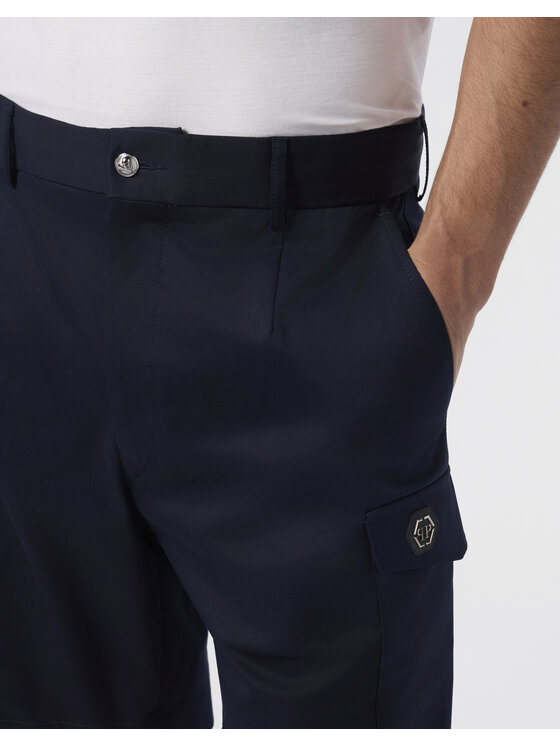 PHILIPP PLEIN PHILIPP PLEIN Szorty materiałowe 29928 Granatowy Regular Fit