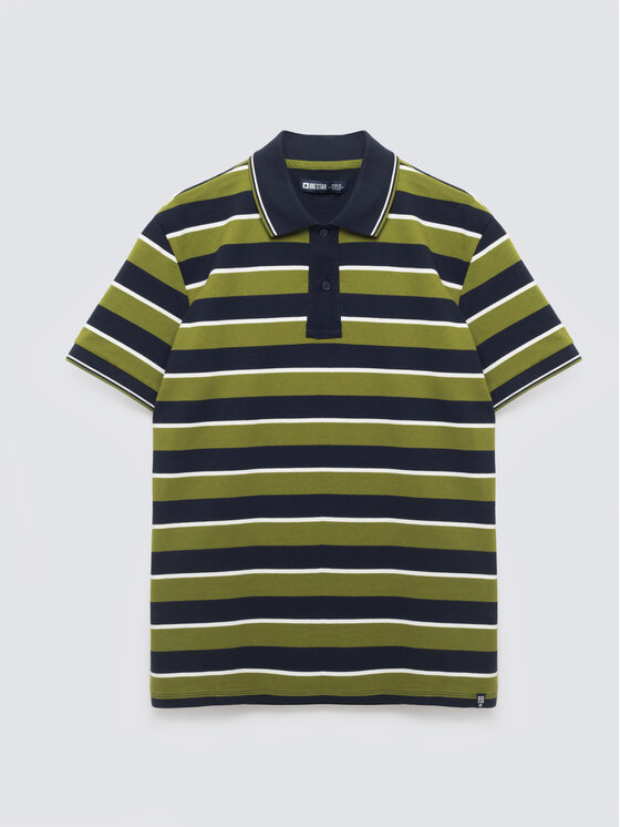 BIG STAR BIG STAR Polo SEULIS Zielony Basic Fit