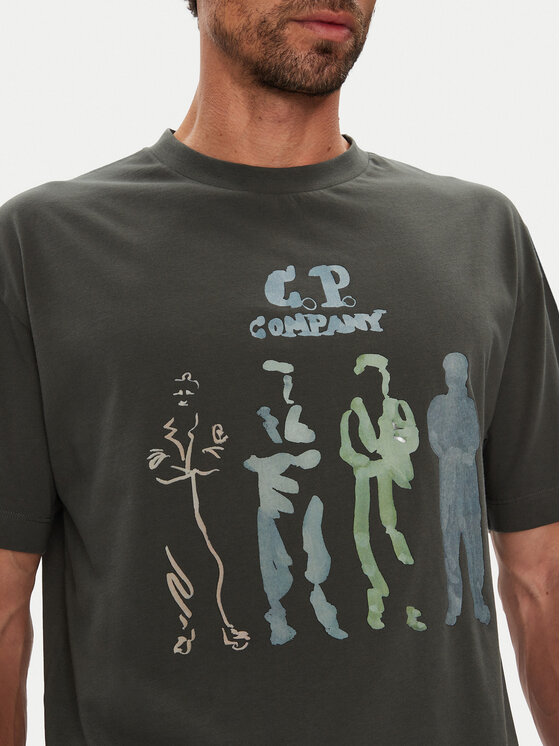 C.P. Company C.P. Company Тишърт 19CMTS105A005100W Сив Regular Fit