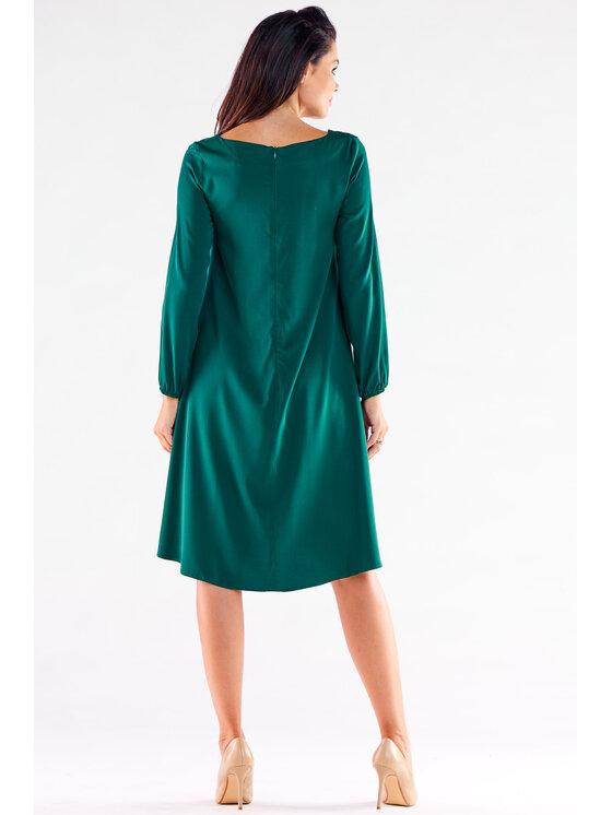 Awama Awama Letné šaty A524 Zelená Basic Fit