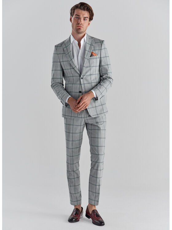Pako Lorente Pako Lorente Spodnie garniturowe P22SF-6G-010 Szary Slim Fit