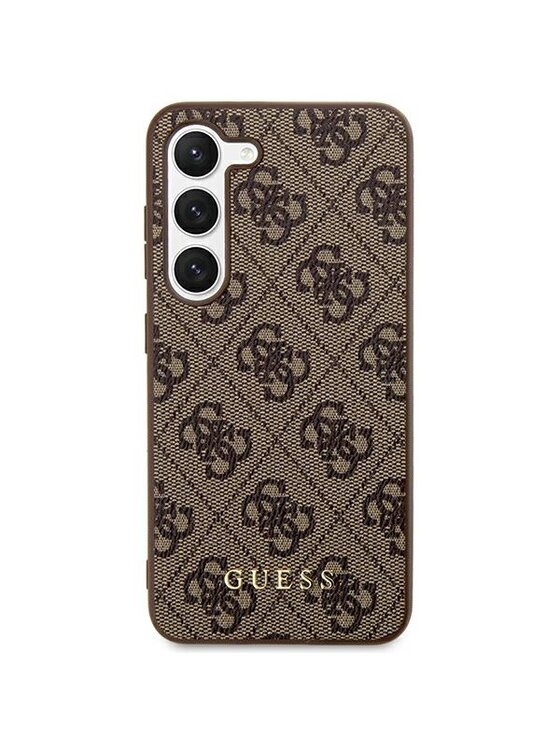 Etui na telefon Guess, Brązowe, Metal Gold Logo