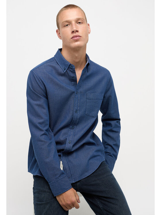 Mustang Mustang Camicia CLEMENS DOBBY CLR Blu Regular Fit