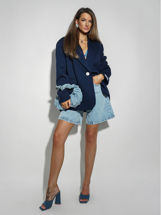 LilaLou LilaLou Marynarka Buki Granatowy Oversize