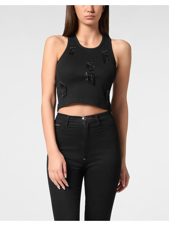 PHILIPP PLEIN PHILIPP PLEIN Tank top 22679 Černá Skin Tight Fit