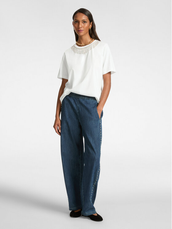 Elena Mirò Elena Mirò T-shirt G272Z000413N011 Bianco Boxy Fit