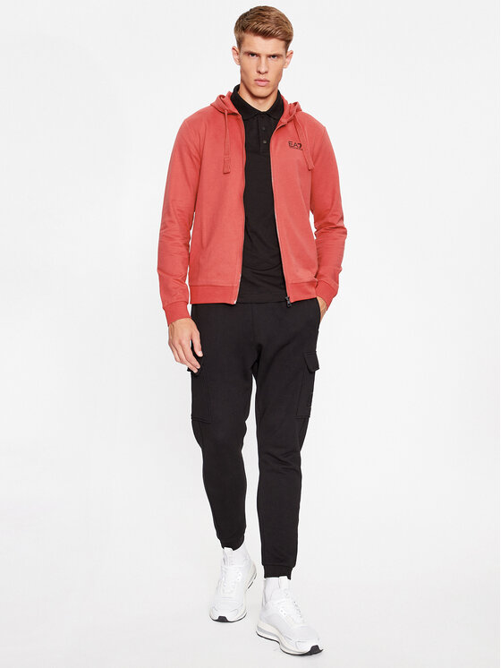 EA7 Emporio Armani EA7 Emporio Armani Džemperis ar kapuci 8NPM03 PJ05Z 1462 Sarkans Regular Fit