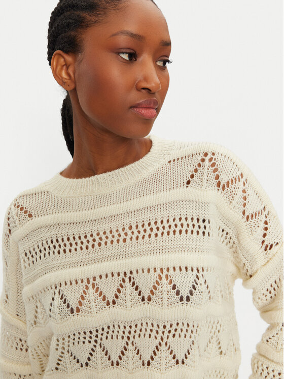 Haveone Haveone Sweter MEV-M119 Écru Regular Fit
