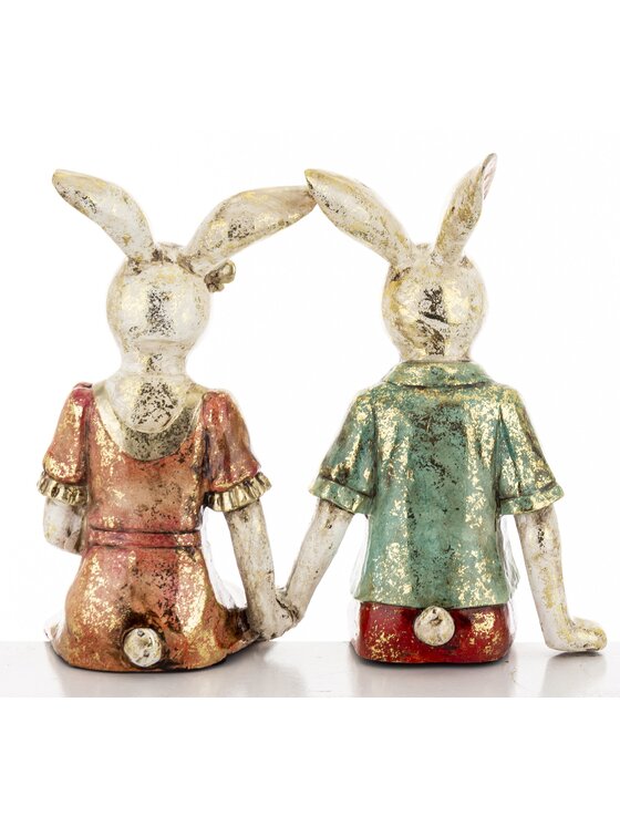 MIAhome MIAhome Figurka para królików na ławce MALJUNA-2 Kolorowy