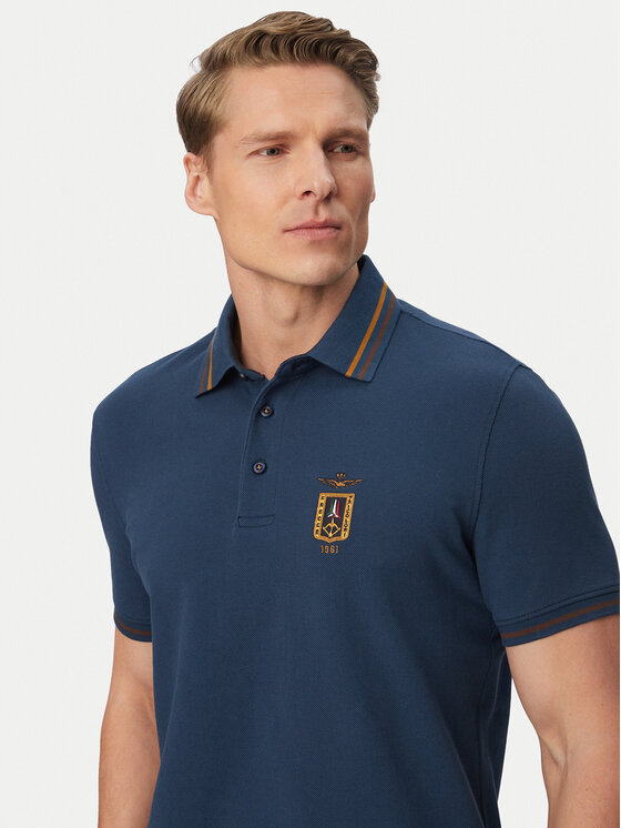 Aeronautica Militare Aeronautica Militare Polokošeľa 261PO1914UP00403 Modrá Regular Fit