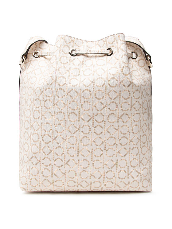 Borsetta Ck Mono Drawstring Md K60K606477 Bianco