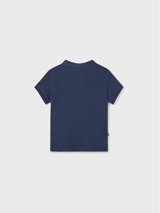 Mayoral Mayoral Тениска с яка и копчета 1101 Тъмносин Regular Fit