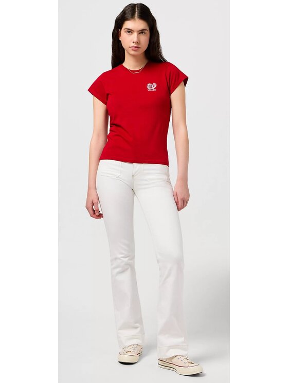 Wrangler Wrangler Spodnie materiałowe Flare 623 Biały Flare Fit