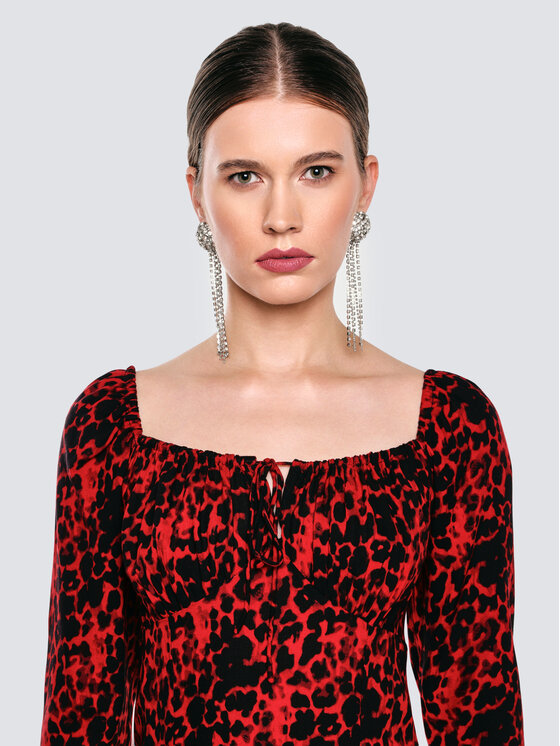 BIG STAR BIG STAR Sukienka codzienna KIARA Czerwony Slim Fit