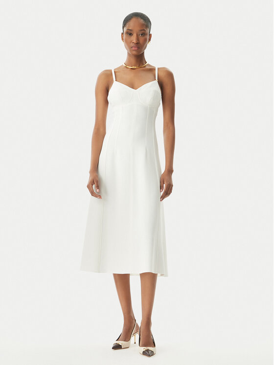 Elisabetta Franchi Elisabetta Franchi Rochie cocktail AB74852E2 360 Alb Regular Fit