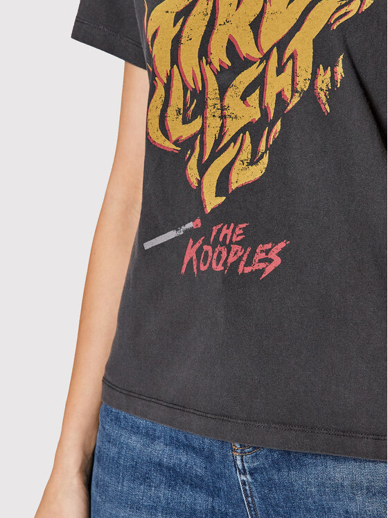 The Kooples The Kooples T-Shirt Rock Screen Print FTSC24012K Szary Regular Fit