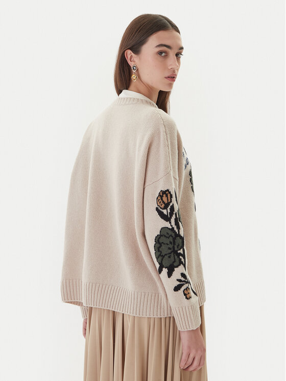 Weekend Max Mara Weekend Max Mara Džemperis Pavidi 2525366262 Écru Oversize