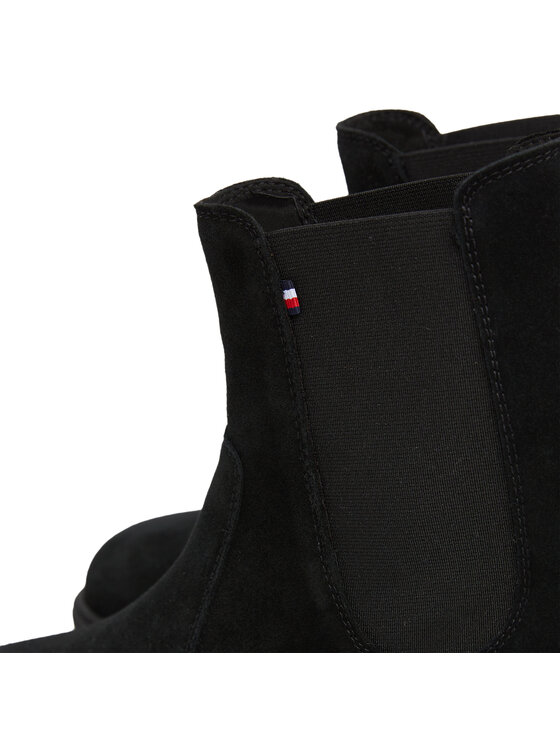 Tommy Hilfiger Tommy Hilfiger Štibletai Th Everyday Core Suede Chelsea FM0FM04659 Juoda