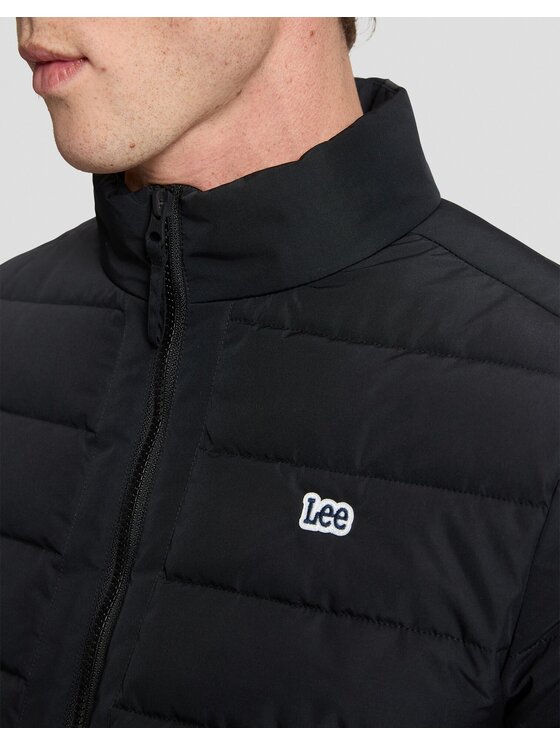 Lee Lee Kurtka puchowa STAND COLLAR PUFFER Czarny Regular Fit