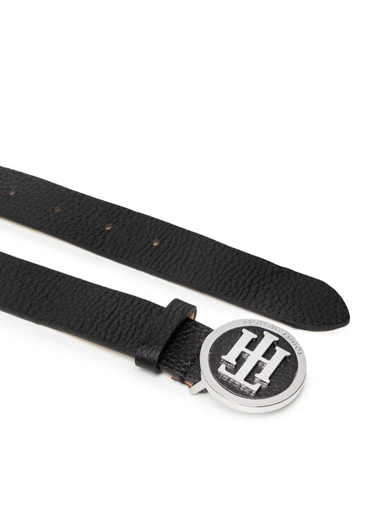 Tommy Hilfiger Pasek Damski Th Round Buckle Belt 3.0 AW0AW05366 75 Czarny Modivo.pl