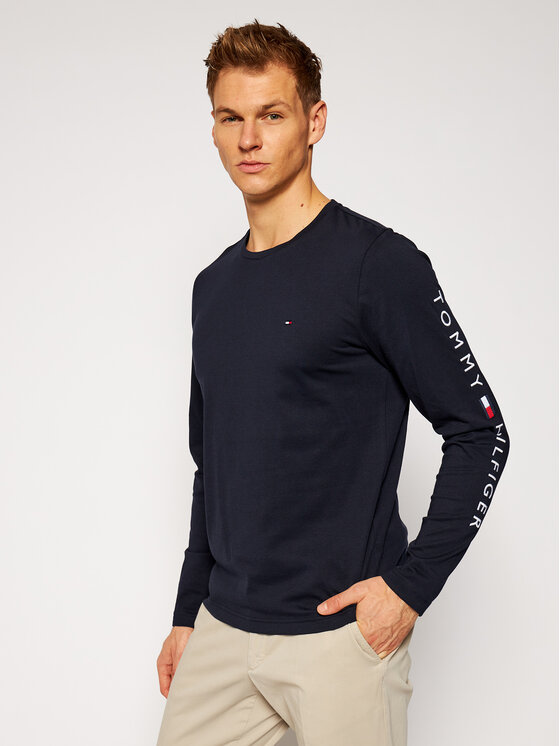 Tommy Hilfiger Longsleeve krekls Logo MW0MW09096 Tumši zils Regular Fit