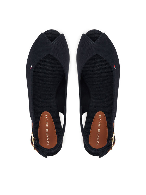 Tommy Hilfiger Tommy Hilfiger Sandale Flag Mid Wedge Espad Slingback FW0FW08595 Tamnoplava