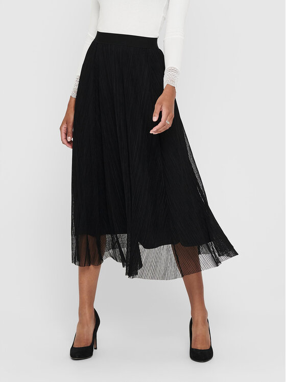 ONLY ONLY Midi sukně 15214303 Černá Regular Fit