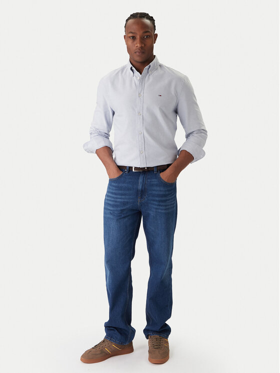 Tommy Jeans Tommy Jeans Marškiniai Oxford DM0DM22836 Mėlyna Regular Fit
