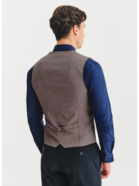 Pako Lorente Pako Lorente Kamizelka garniturowa P25WF-8X-003 Brązowy Slim Fit