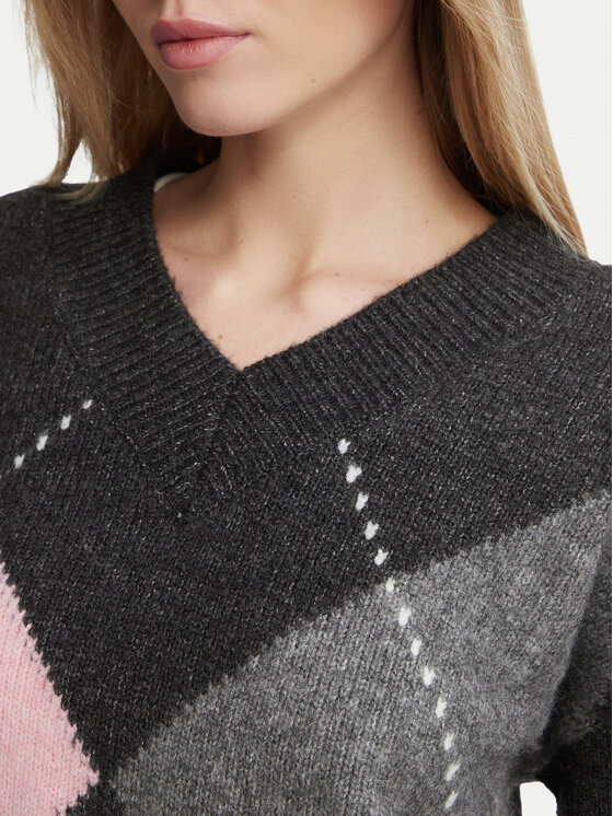 Morgan Morgan Sweter 262-MFELICI Szary ciemny Relaxed Fit