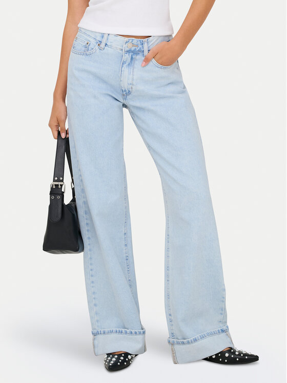 ONLY ONLY Blugi Ella 15368955 Albastru celest Wide Leg