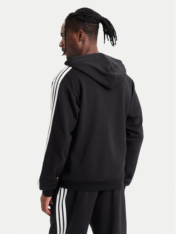 adidas adidas Mikina Essentials 3-Stripes French Terry KY6568 Čierna Regular Fit