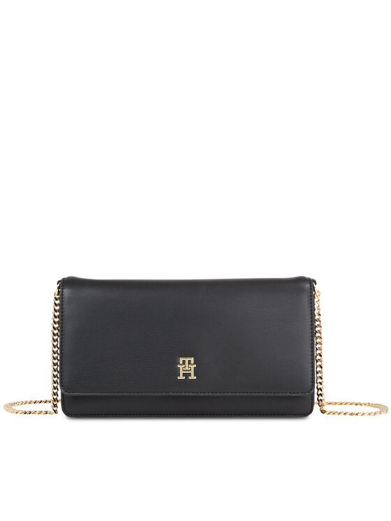 Geantă Tommy Hilfiger Th Refined Chain Crossover AW0AW16109 Negru