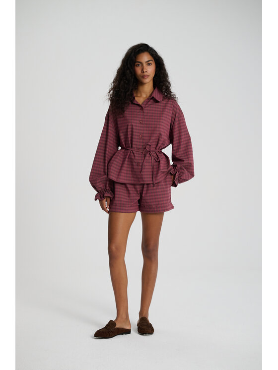 Le Songe Le Songe Szorty materiałowe BOONIE Bordowy Basic Fit