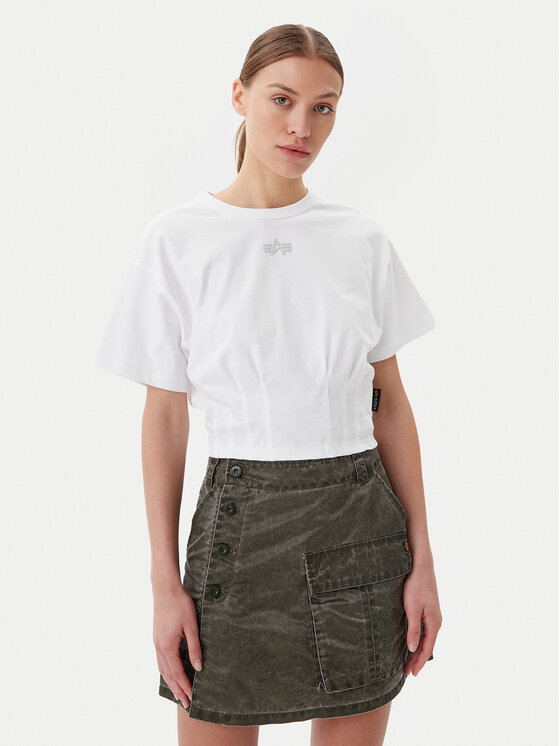 Alpha Industries Alpha Industries T-Shirt Waisted 148070 Bílá Regular Fit