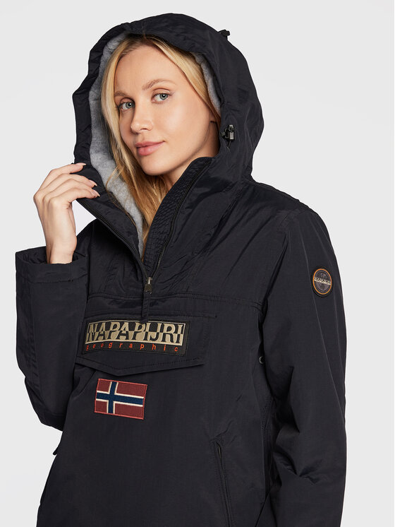 Napapijri Napapijri Anorak stiliaus striukė Rainforest NP0A4GM6 Juoda Regular Fit